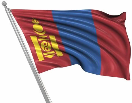 Flag of Mongolia, This is a computer generated and 3d rendered image Illustrazione stock
