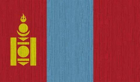 Flag of Mongolia with effect crumpled paper and grunge Stock Illustration