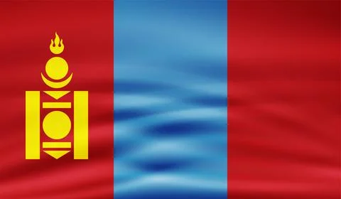 Flag of Mongolia with effect crumpled paper and grunge Stock Illustration