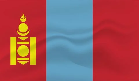 Flag of Mongolia with effect crumpled paper and grunge Stock Illustration