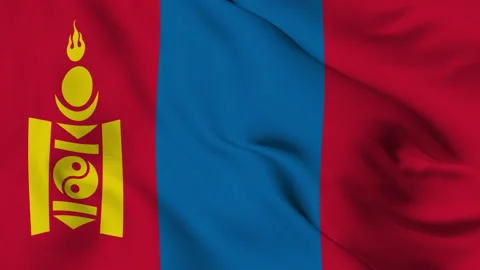 Flag of Mongolia gently waving in the wind Stock Footage 140223653
