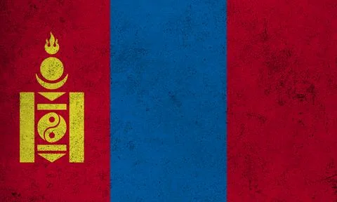 Flag Mongolia grunge texture Stock Illustration