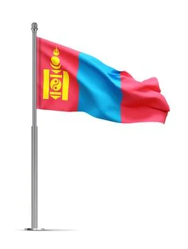 Flag of Mongolia isolated on white background Stock Illustration