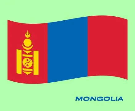 Flag Of Mongolia, Mongolia flag, National flag of Mongolia. Stock Illustration