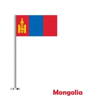 Flag Of Mongolia, Mongolia flag, National flag of Mongolia. table flag of M.. Stock Illustration