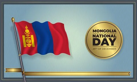 Flag Mongolia National Day Stock Illustration