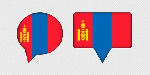 Flag of Mongolia in speech bubble. Stock Illustration