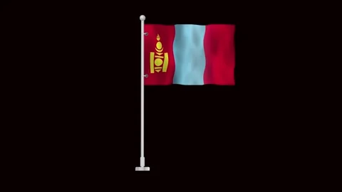 Flag of Mongolia waving Stock Footage 320898428