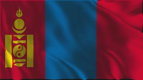 Flag of Mongolia waving slowly Stock-Footage 337785953