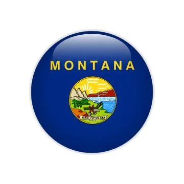 Flag Montana button Illustrazione stock