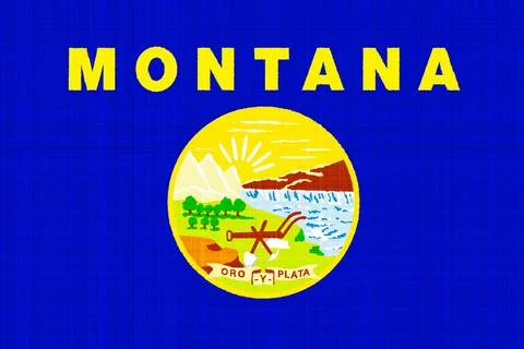 Flag of Montana USA state on a textured background. Concept collage. Stock Photos