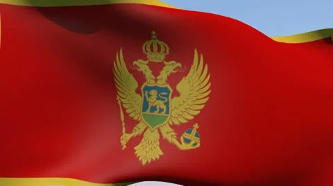 Flag of Montenegro HD Stock Footage 14610605