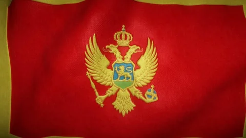 Flag of montenegro waving in the wind Stock-Footage 125830103