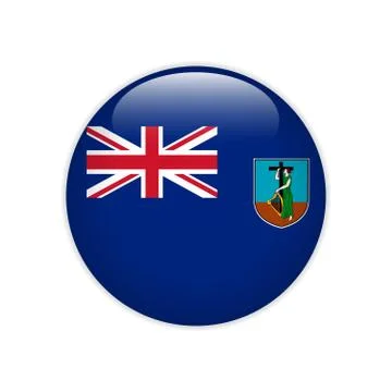 Flag Montserrat button 스톡 일러스트