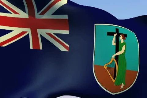 Flag of Montserrat NTSC Stock Footage 14610675