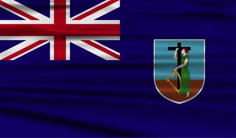 Flag of Montserrat with old texture. Vector Stock Illustration