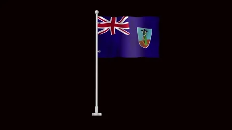 Flag of Montserrat waving Stock Footage 320898456