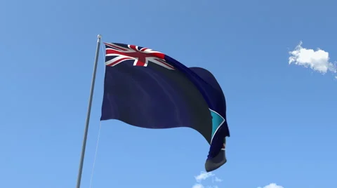 The flag of Montserrat Waving on the Wind. Stock Footage 47126578