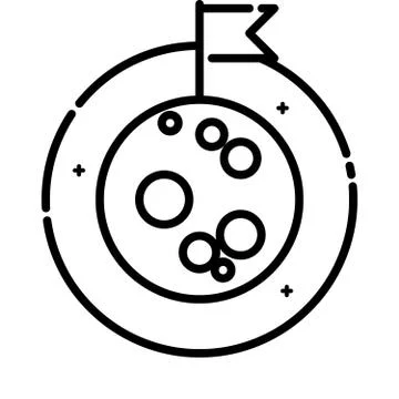 The flag on the moon Stock Illustration