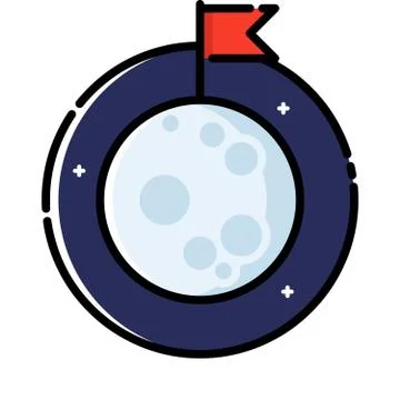 The flag on the moon Stock Illustration