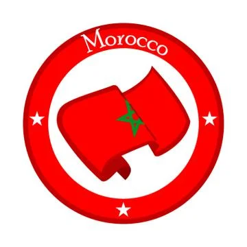 Flag of Morocco on a flag Ilustração Stock