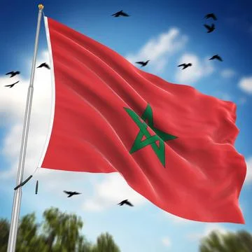 Flag of Morocco Flag of Morocco , This is a computer generated and 3d rend... 写真素材