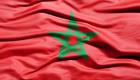 Flag of Morocco with folds Stock Illustration
