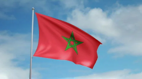 Flag of Morocco 스톡 동영상 445328