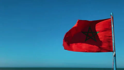 Flag of Morocco Video stock 141605745