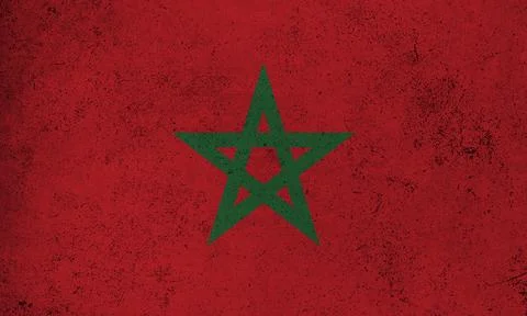 Flag Morocco grunge texture Illustrazione stock