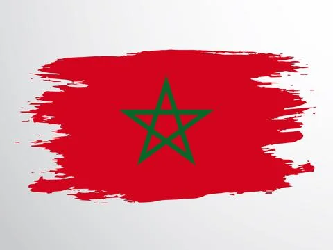 Flag of Morocco painted with a brush Stock Illustration