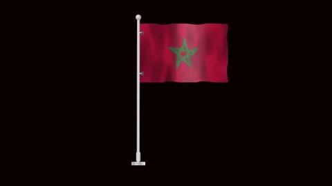 Flag of Morocco waving Stock Footage 320898454