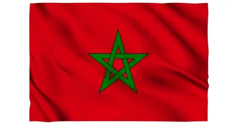 Flag of Morocco waving on a samless loop over an easily removable background Stock Footage 98372268