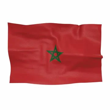 Flag of morocco on a white background 3d-rendering イラスト素材
