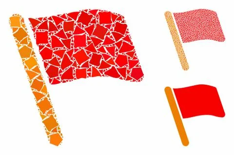 Flag Mosaic Icon of Ragged Elements 스톡 일러스트