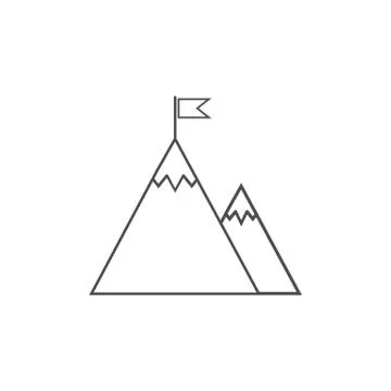 Flag, mountain, startup icon. Vector illustration, flat design. Stock Illustration