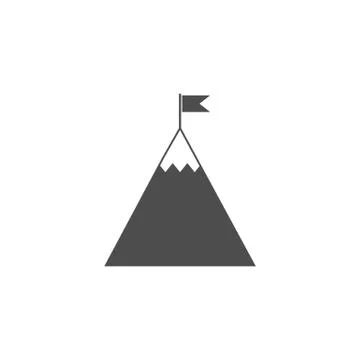 Flag, mountain, startup icon. Vector illustration, flat design. Stock Illustration