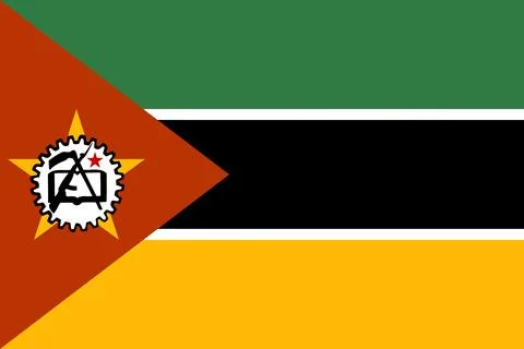 Flag of Mozambique (1983) Illustrazione stock