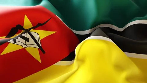 Flag of Mozambique. Close-Up Stock Illustration