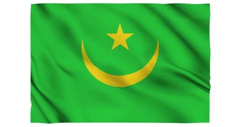 Flag of Muritania waving on a samless loop over an easily removable background 스톡 동영상 98372197