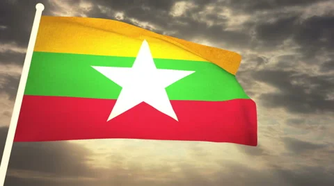 Flag Myanmar 03 Stock Footage 61686233