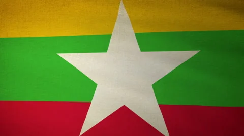 Flag Myanmar 04 Stock Footage 61686753