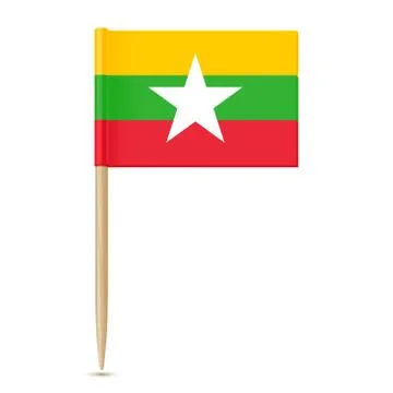 Flag of Myanmar. Flag toothpick Stock Illustration