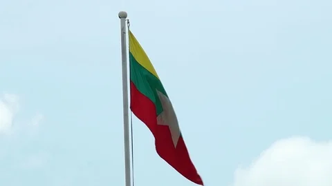 Flag of Myanmar Stock Footage 113997018