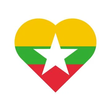 The flag of Myanmar in a heart shape Stock-Illustration