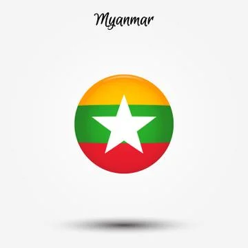 Flag of Myanmar icon Stock Illustration