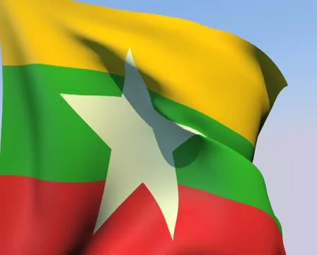 Flag of Myanmar PAL 스톡 동영상 14611062