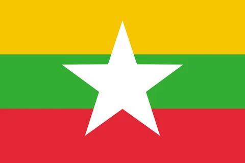 The flag of Myanmar vector icon. Burma symbol. Stock Illustration