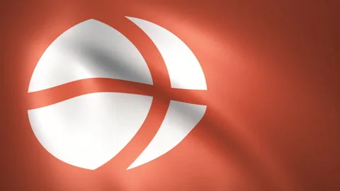 The Flag of Nagano Prefecture Waving in the Wind (CG | LOOP) Stock Footage 172851242