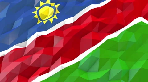 Flag of Namibia 3D Wallpaper Illustration Stock Footage 66405062